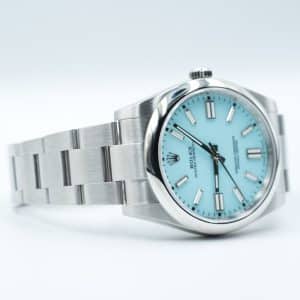 Rolex Oyster Perpetual Tiffany Turquoise Blue dial 124300