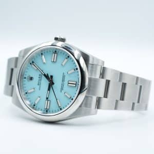 Rolex Oyster Perpetual Tiffany Turquoise Blue dial 124300