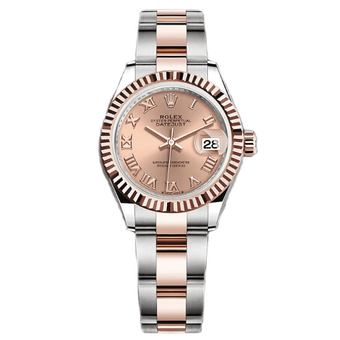 Rolex Lady-Datejust 28 in Oystersteel and Everose Gold A Rosé Colour dial 279171
