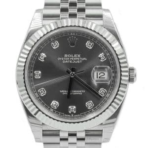 Rolex Datejust 41 Automatic Rhodium Diamond Dial ref. 126334