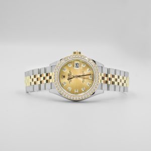 Rolex Lady-Datejust 28 Oystersteel And Yellow Gold Champagne Diamond Set Dial 279383RBR
