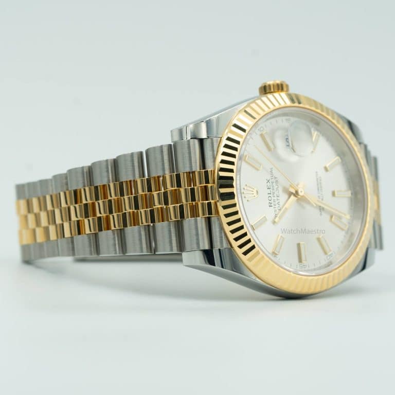 Buy Rolex Datejust 41 with gold fluted bezel in dubai