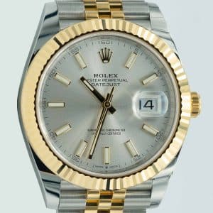 Rolex Datejust 41 silver dial fluted bezel